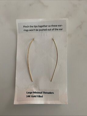 Artisan Gold Filled Threader Earrings Dainty Minimalist